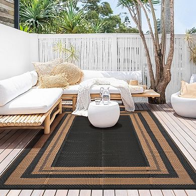 Garvee Modern Outdoor Reversible Area Rug Waterproof Carpet for Camping