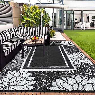 Garvee Outdoor Area Rug Reversible Modern Straw Rug for Beach Picnic