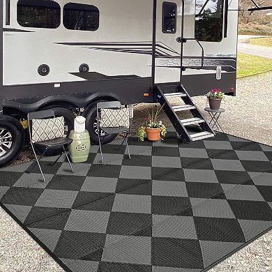 Garvee Plastic Outdoor Reversible and Washable Area Rug for RV Trip Picnic