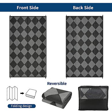 Garvee Plastic Outdoor Reversible and Washable Area Rug for RV Trip Picnic