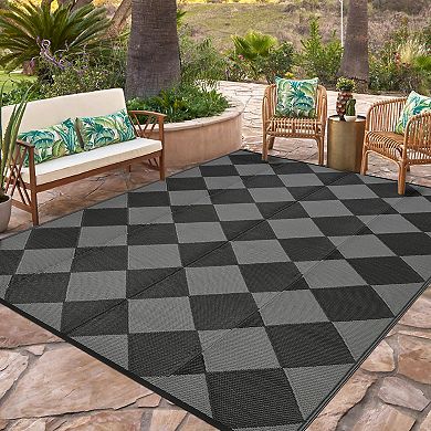 Garvee Plastic Outdoor Reversible and Washable Area Rug for RV Trip Picnic