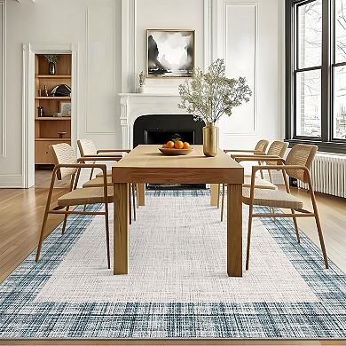 Garvee Modern Style Area Rug Ultra Thin Machine Washable Stain Resistant Non Slip for Living Room