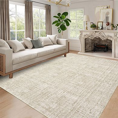 Garvee Modern Solid Color Area Rug Machine Washable Non Slip Pet Friendly for Living Room Bedroom