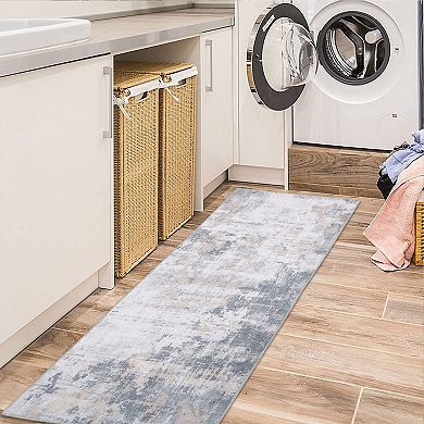 Garvee Machine Washable Modern Abstract Area Rug Non Slip Stain Resistant Carpet for Bedroom Kitchen