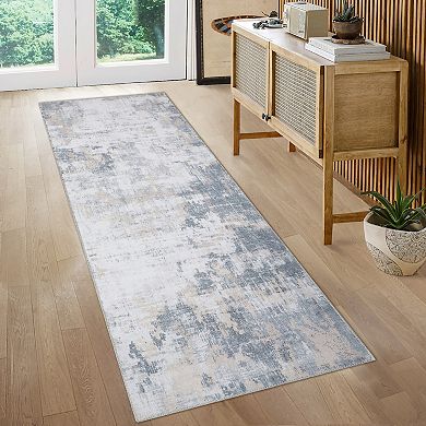 Garvee Machine Washable Modern Abstract Area Rug Non Slip Stain Resistant Carpet for Bedroom Kitchen