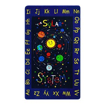 Garvee Alphabet Starry Sky Washable Area Rug Non Slip Soft Capert for Kids Room
