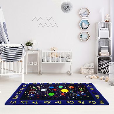 Garvee Alphabet Starry Sky Washable Area Rug Non Slip Soft Capert for Kids Room