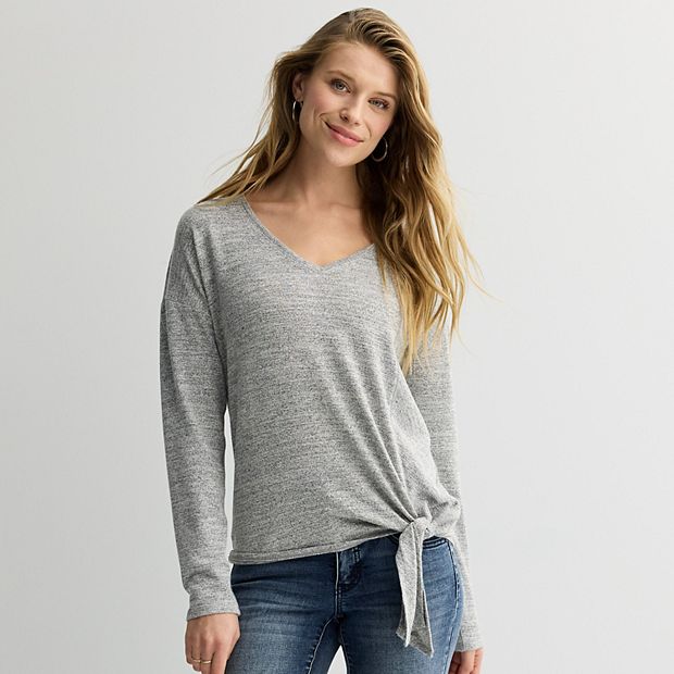 トップス docking hem tops Women's Apt. 9® V-Neck Side Tie Top