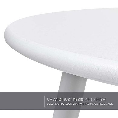 Mondawe 18" Galvanized Patio Steel Side Table,Powder-Coated, UV/Rust-Proof,W/ Adjustable Foot Pads