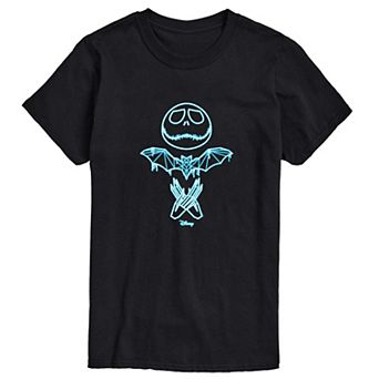 Disney's The Nightmare Before Christmas Jack Skellington Big & Tall Blue Glow Graphic Tee