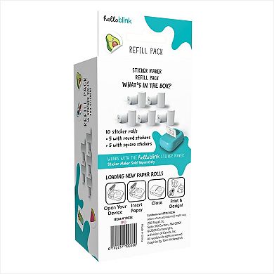 Hello Blink Sticker Maker Refill Pack - 10 Sticker Rolls, 400 Stickers