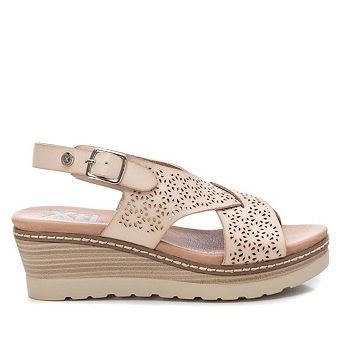Women's Wedge Sandals By XTI, Light Beige 14090502