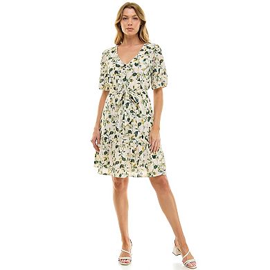 Women's Luxology Puff Sleeve Button Detail Dress