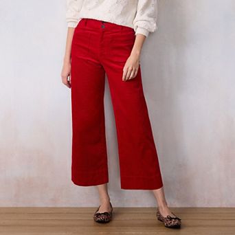 Petite LC Lauren Conrad Wildflower Super High Rise Wide Leg Crop Pants