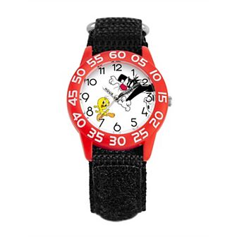 Looney Tunes Tweety & Sylvester Boys' Time Teacher Watch with Nylon Strap