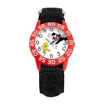 Looney Tunes Tweety & Sylvester Boys' Time Teacher Watch with Nylon Strap