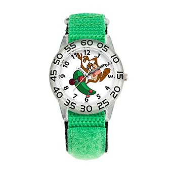 Looney Tunes Tasmanian Devil Kids' Time Teacher Watch & Hook and Loop Strap