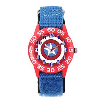 Marvel Captain America Boys' Time Teacher Watch & Nylon Strap