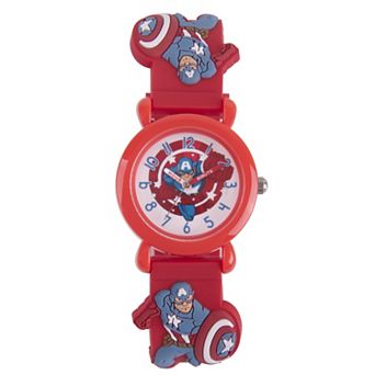 Marvel Captain America Boys' 3D Plastic Strap Time Teacher Watch