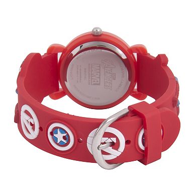 Marvel Captain America Boys' 3D Plastic Strap Time Teacher Watch