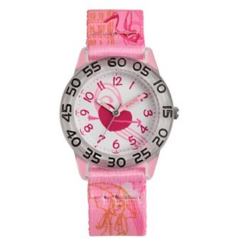 Red Balloon Girls' Time Teacher Watch & Pink Fabric Strap