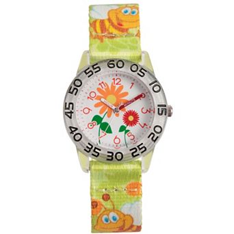 Red Balloon Boys' Time Teacher Watch & Green Fabric Strap