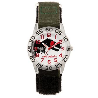 Red Balloon Boys' Camo Hook and Loop Nylon Strap Time Teacher Watch