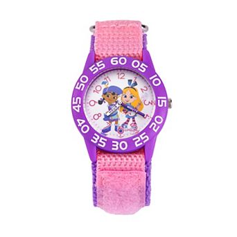 Disney's Alice's Wonderland Kids' Time Teacher Analog Watch & Hook and Loop Strap