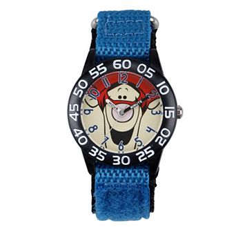 Disney's Winnie the Pooh Tigger Boys' Time Teacher Watch & Blue Hook and Loop Strap