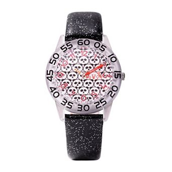 Disney / Pixar’s Turning Red Girls' Time Teacher Watch & Black Glitter Strap