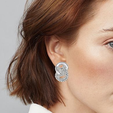 Nine West Silver Tone Twisted Button Post Earrings