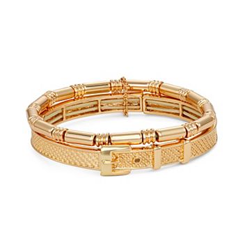 Nine West Gold-Tone Buckle Stretch Bracelet