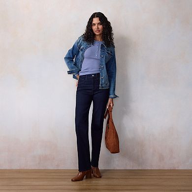 Women's LC Lauren Conrad Super High Rise True Straight Jeans