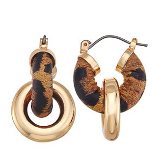 Nine West Gold-Tone Huggie Link Drop Earrings