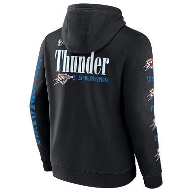 Men's Fanatics Oklahoma City Thunder 2025 Finals Champs Playoff Open Shot Multi Hit Hoodie