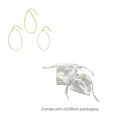 Adornia 14k Gold Plated Herringbone Valentina & Mariner Chain 2-pc. Anklet Set
