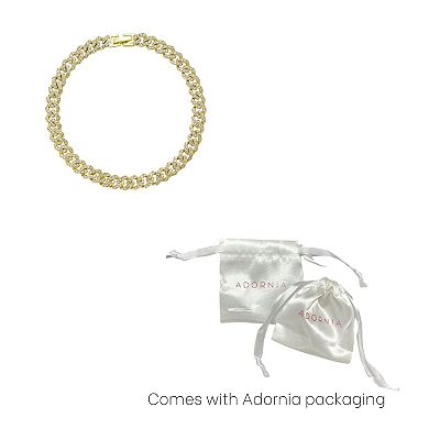 Adornia 14k Gold Plated 8mm Crystal Curb Chain Anklet