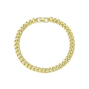 Adornia 14k Gold Plated 8mm Chunky Curb Chain Anklet