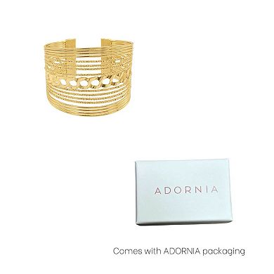 Adornia 14k Gold Plated Multi Strand Cuff Bracelet