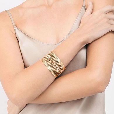 Adornia 14k Gold Plated Multi Strand Cuff Bracelet