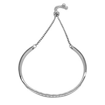 Adornia Stainless Steel Curved Bar Slider Bracelet