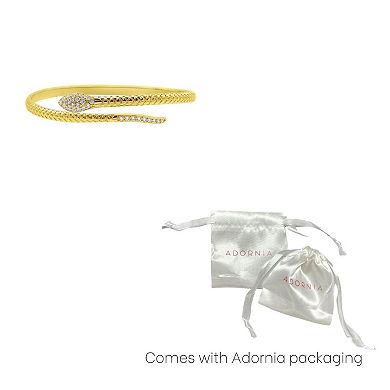 Adornia 14k Gold Plated Adjustable Cubic Zirconia Snake Cuff