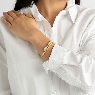 Adornia 14k Gold Plated Adjustable Cubic Zirconia Snake Cuff
