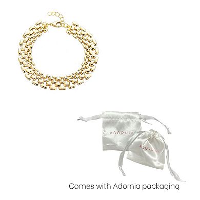 Adornia 14k Gold Plated Grid Chain Bracelet