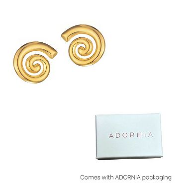 Adornia Tarnish Resistant 18k Gold Plated Swirl Statement Stud Earrings