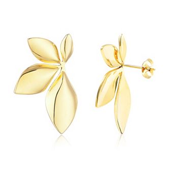 Adornia Gold Tone Statement Flower Stud Earrings