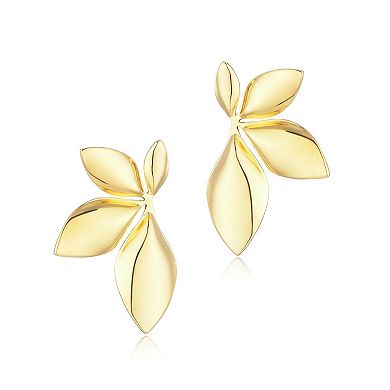 Adornia Gold Tone Statement Flower Stud Earrings