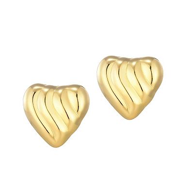 Adornia 14k Gold Plated Heart Statement Stud Earrings