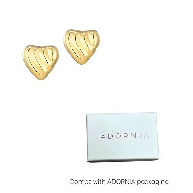 Adornia 14k Gold Plated Heart Statement Stud Earrings