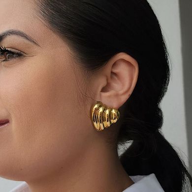 Adornia 14k Gold Plated Heart Statement Stud Earrings
